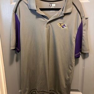 NFL Baltimore Ravens Gray Polo with Purple Accents golf shirt